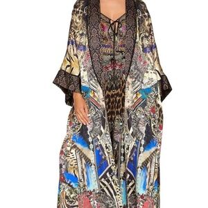 Camilla Mixed Animal & Paisley Maxi Wrap Dress 100 % Silk...NWT